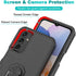 Samsung Galaxy A15 Case with Tempered Glass Screen Protector, Dual Layer Shockproof Kickstand Case, Black