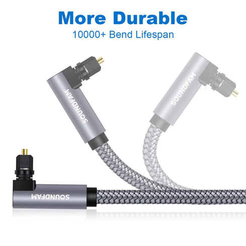 90 16ft/5M 360 Theater,TV,PS4,Sound Degree Optical Audio Cable Right Angle Toslink Cable Male to Male Degree