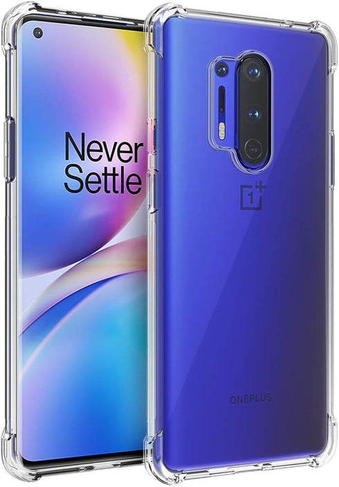 Osophter Clear Transparent TPU Case for Oneplus 8 Pro - Shock-Absorption Flexible Cell Phone Cover