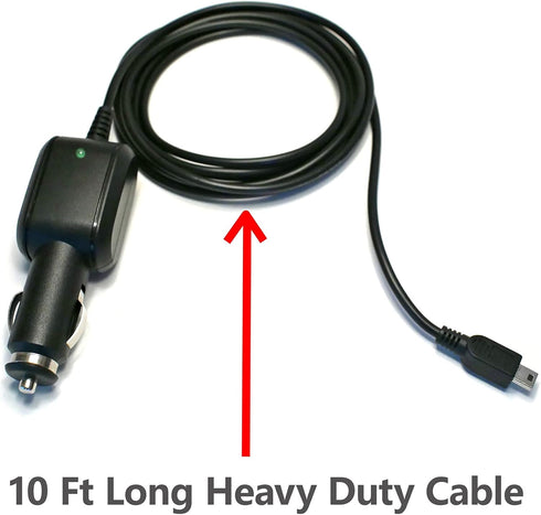 EDO Tech 10 Ft Mini USB Car Charger Cord for Uniden Bearcat Radio Scanner BCD160DN BC125AT BC75XLT BCD325P2 BCD436HP