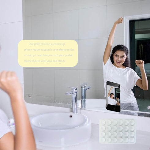 Suction Phone Case Mount for iPhone and Android, Hands-Free Mobile Holder for Mirrors and Flat Surfaces