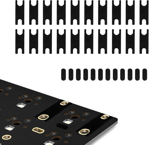 YIMAGUJRX Keyboard Stabilizer Switch Pads, 20Pcs Teflon Film & 12Pcs Steel Wire EVA Pads (Black)
