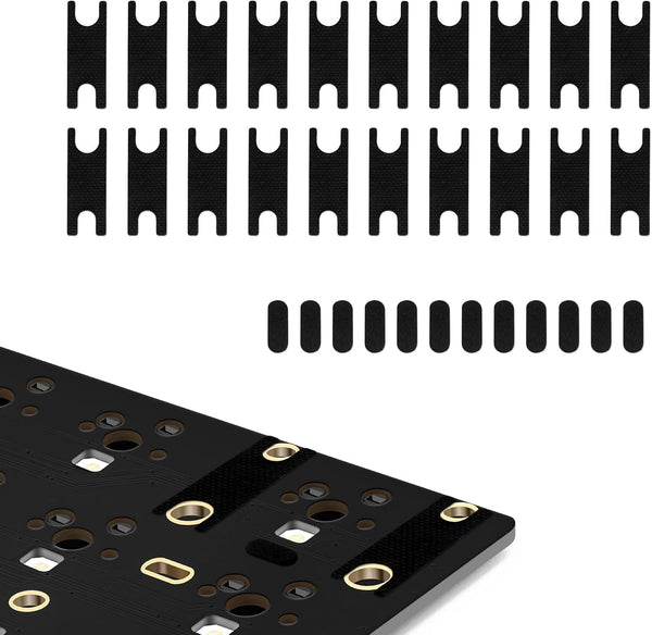 YIMAGUJRX Keyboard Stabilizer Switch Pads, 20Pcs Teflon Film & 12Pcs Steel Wire EVA Pads (Black)