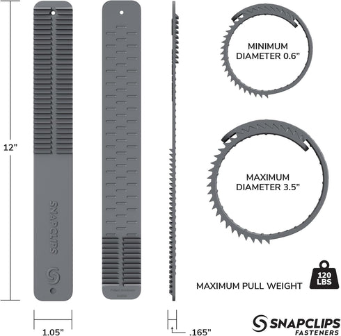 Storage Straps, Reusable Cable Ties, Hose Storage Accessories Holder for Home, Office, Garage Organization, 12" (Pack