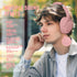 Bluetooth Headphones Over Ear 68H Playtime 6 EQ Wireless Headset with Microphone HiFi Stereo Foldable Lightweight Deep Bass for Travel Home Office Cellphone Pink