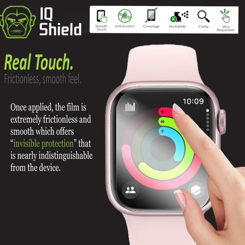IQShield Screen Protector for Apple Watch Series 9/8/7 (45mm) Anti-Bubble Clear TPU Film (6-Pack)
