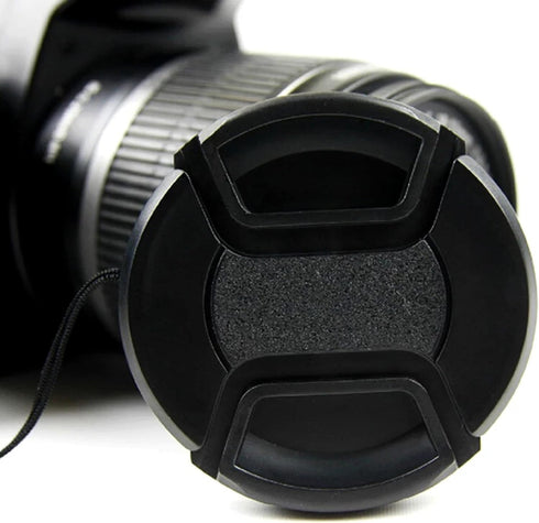 77mm Camera Lens Cap, PCTC Snap-On Center Pinch Front Cover with Strap for Nikon, Canon, Sony
