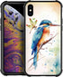 CARLOCA iPhone XR Case Compatible, Watercolor Bird Dragonfly Pattern Design, Shockproof Anti-Scratch Case for Girls,