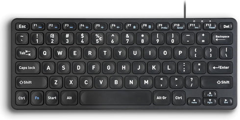 Perixx PERIBOARD-416 Wired Mini USB Keyboard with 4 Hubs, X Type Scissor Keys, Detachable USB-C and A Cable