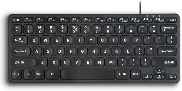 Perixx PERIBOARD-416 Wired Mini USB Keyboard with 4 Hubs, X Type Scissor Keys, Detachable USB-C and A Cable
