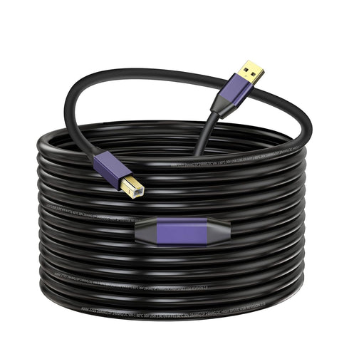 LDKCOK Active USB 2.0 Printer Cable 50ft - A-Male to B-Male High Speed