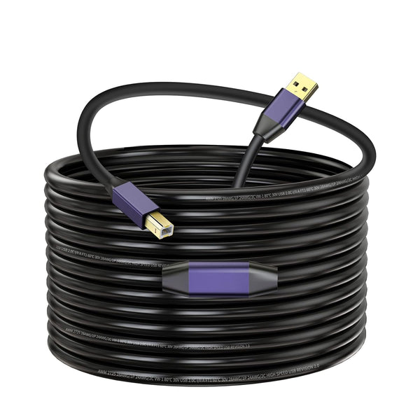 LDKCOK Active USB 2.0 Printer Cable 50ft - A-Male to B-Male High Speed
