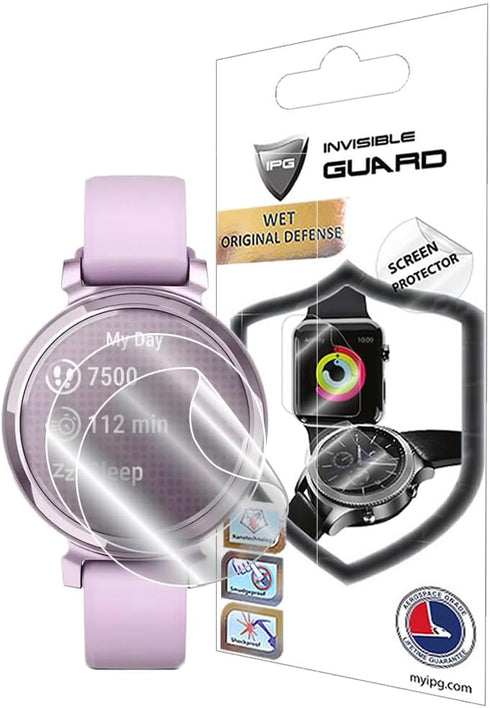IPG Hydrogel Screen Protector for Garmin Lily 2 Smartwatch (2 Units) Invisible HD Clear Film Anti Scratch Guard