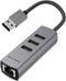 WALNEW USB 3.0 Ethernet Adapter, 4-in-1 USB Hub with 3 USB-A Data Ports and 1 Gigabit RJ45 Network for Laptop
