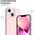 ORNARTO Slim Liquid Silicone Case for iPhone 13 Mini 5.4 inch, Full Covered Soft Gel Rubber, Pink
