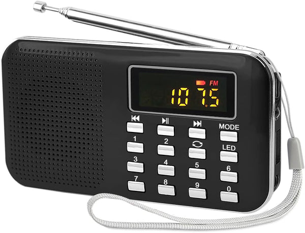 Leting Portable AM FM Radios with MP3 Speaker, Rechargeable Battery, Mini Radio with Best Reception, Supports Micro