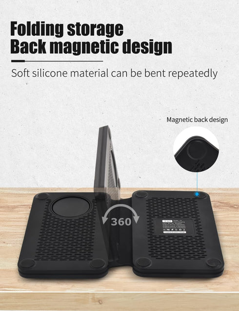 3-in-1 Charging Station for Apple Devices, Fast Mag Safe Wireless Charger for Cell Phone, AirPods, iWatch