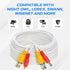 20FT White BNC Video Power Cable Extension Wire for CCTV, Security Camera, DVR, Surveillance System, Plug & Play