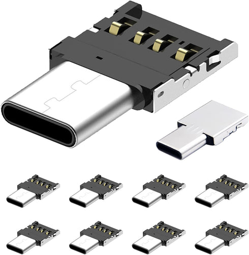 USB C to USB Adapter, 10 Pack Miniest USB C to A Male to Female Adapter, Hidden Slim Converter for USB Cable