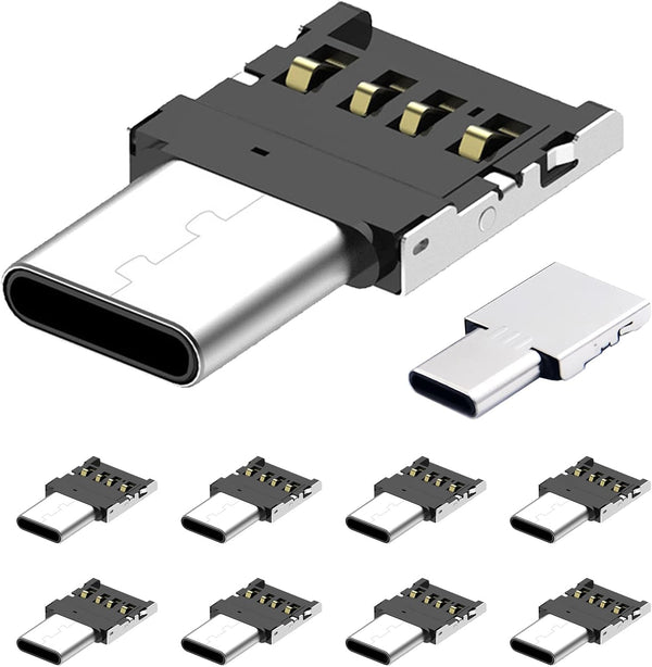 USB C to USB Adapter, 10 Pack Miniest USB C to A Male to Female Adapter, Hidden Slim Converter for USB Cable
