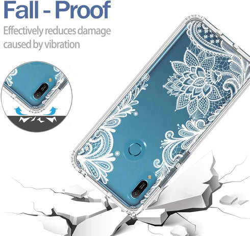 Mandala Phone Case for Huawei Y6 2019/Y6 Pro 2019/Y6s/Honor Play 8A with Tempered-Glass Screen Protector.