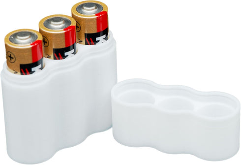 Slimline AA Battery Case, Soft Durable Material, Pack of 2 (Holds 3 Batteries)