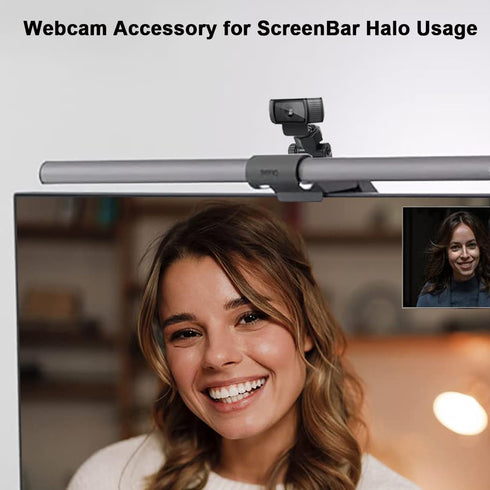 Webcam Accessory ScreenBar Halo, Adjustable Angle Webcam Stand for Monitor Light Bar Mount for BENQ Quntis