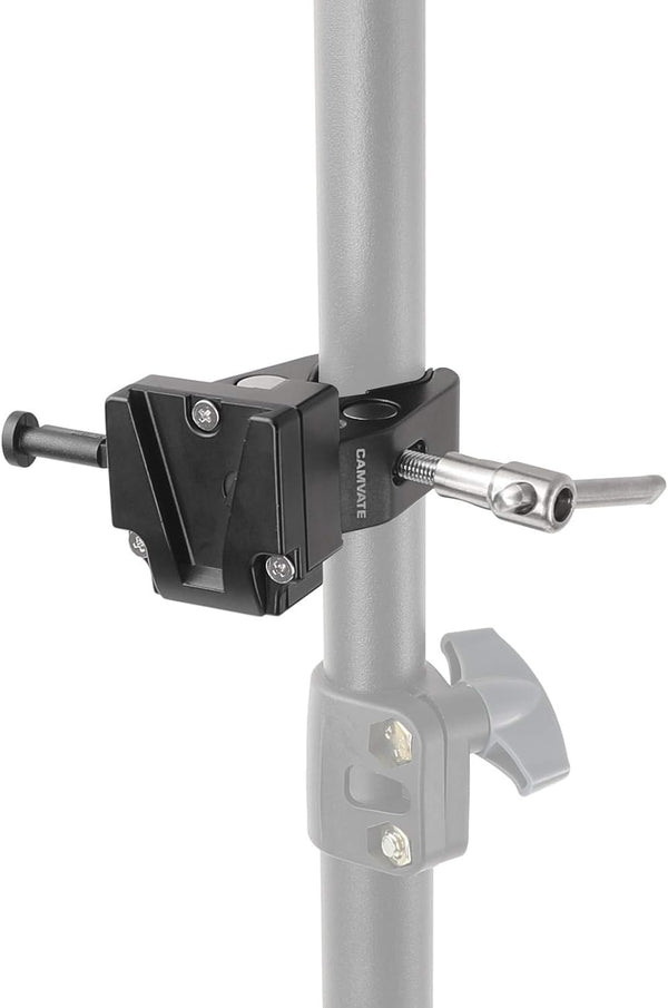 CAMVATE Super Crab Clamp + Universal V-Lock Mount Quick Release Adapter for DSLR Camera Battery