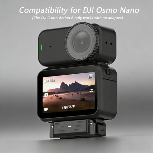 BLIKEJIN 1/4 (1 Charging Quick Release Adapter Base with Type C Port for DJI Osmo Nano, Dual-Direction Magnetic Mount