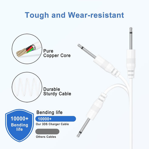 2 Pack 2.5mm Vancle DC Charging Cable USB to DC Fast Charger Cord for Beauty Instrument Charging Cable Massager Charger