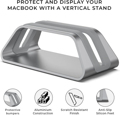HumanCentric Vertical Laptop Stand for MacBook - Compatible with MacBook Pro, Air, Laptop Holder for Apple Desk Stand