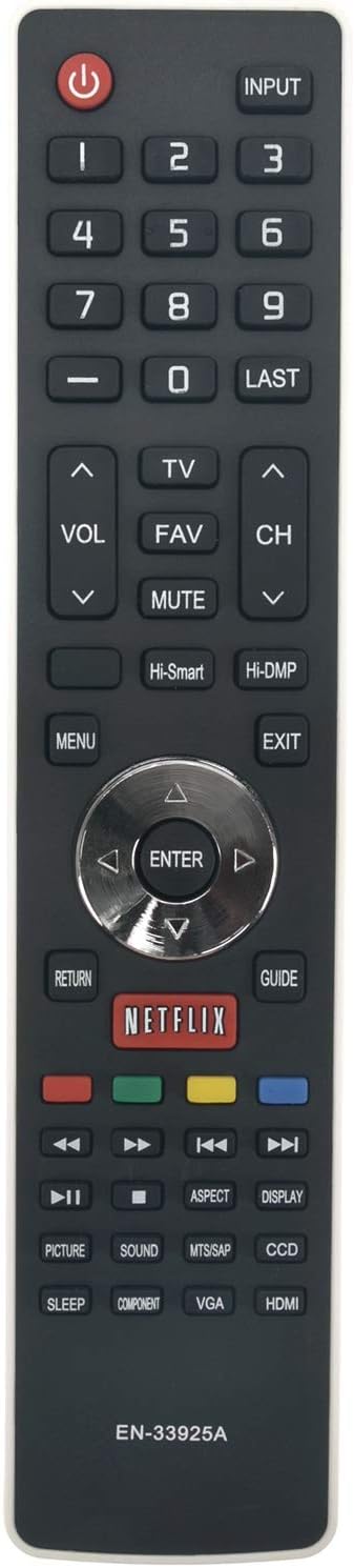 New EN-33925A Replace Remote for Hisense LED LCD HD TV Models with Netflix Key