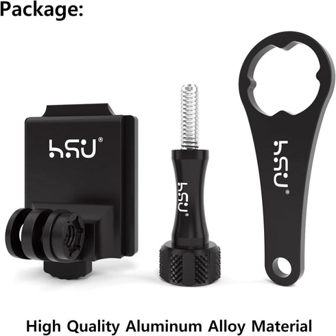 HSU Aluminum NVG Helmet Mount with Thumbscrew, Compatible with GoPro Hero 12/11/10, Tactical Helmet for Action Cameras