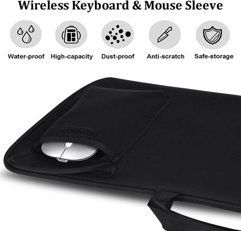 Neoprene Keyboard Carrying Case with Mouse Bag for Logitech MK270 Wireless Keyboard and Mouse Combo