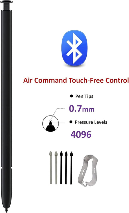 Galaxy S23 Ultra S Pen Replacement with Bluetooth for Samsung Galaxy S23 Ultra 5G, 4096 Pressure Sensor, Phantom Black