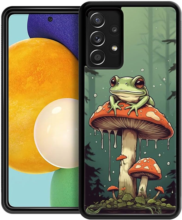 Cute Frog Mushroom Forest Phone Case for Samsung Galaxy A32 5G, Dustproof Full-Body Case for Women Girls
