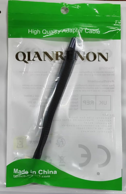 QIANRENON 40Gbps USB4.0 C Female to Male 90° Angle Short Cable, 240W Type C 4.0 Socket to Right Angle Plug, 14cm/5.1in