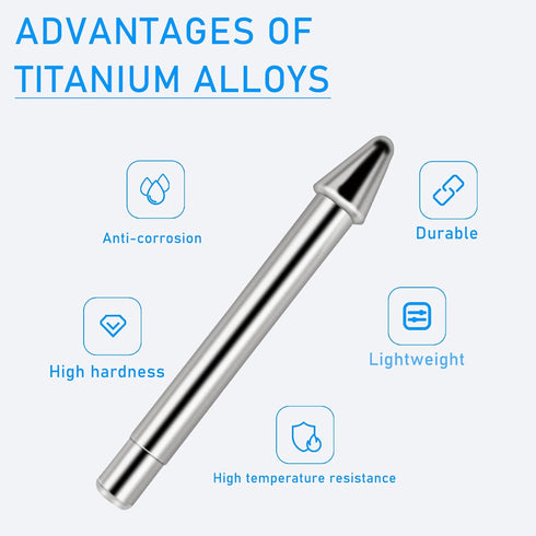 No Wear Out Titanium Alloy Pen Tips for Surface Pen, Replacement Nibs for Microsoft Surface Pro 7 6 5 4 Series, 2 Pack