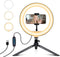 RYUNVOVO Selfie Ring Light 10" with Tripod Stand and Phone Holder, LED Ring