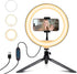 RYUNVOVO Selfie Ring Light 10" with Tripod Stand and Phone Holder, LED Ring