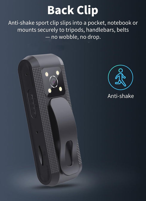 Diyeeni 1080P Body Camera with Audio and Video Recording, HD Body Cam with Auto Night Vision, Motion Detection