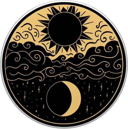 Wicca Astrology Pagan Mystical Celestial Bodies Sun Moon PopGrip Standard PopSockets