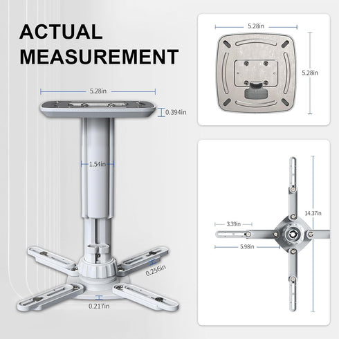 Jomard Universal Projector Ceiling Mount, Adjustable Height Extendable Arms, Ceiling Projector Mount for Home