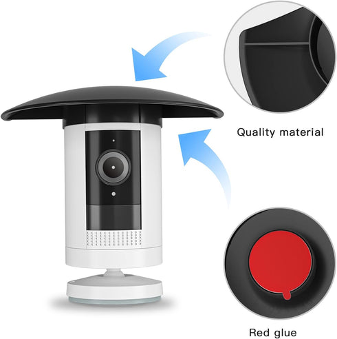 HOLACA Sun Rain Shade Camera Cover for Stick Up Cam, Camera Shield for UV Resistance, Black