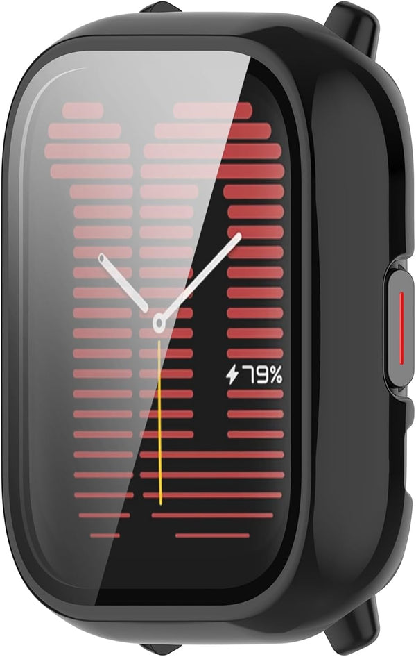 Screen Protector Compatible with Amazfit Active Cases - Full Cover Screen Protectors for Amazfit Active (A2211) (Black)