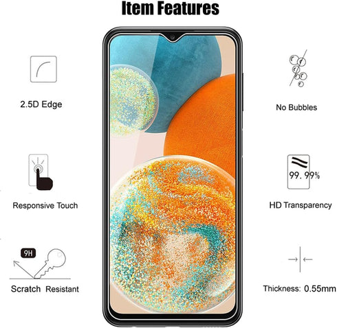 (3+3) Tempered Glass Screen Protector + Camera Lens Protector for Samsung Galaxy A23 5G / 4G, 9H Hardness, HD Clear