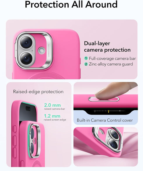ESR 17, 17, Silicone Case for iPhone Built-in Camera Stash Stand Compatible with MagSafe, Military-Grade Drop