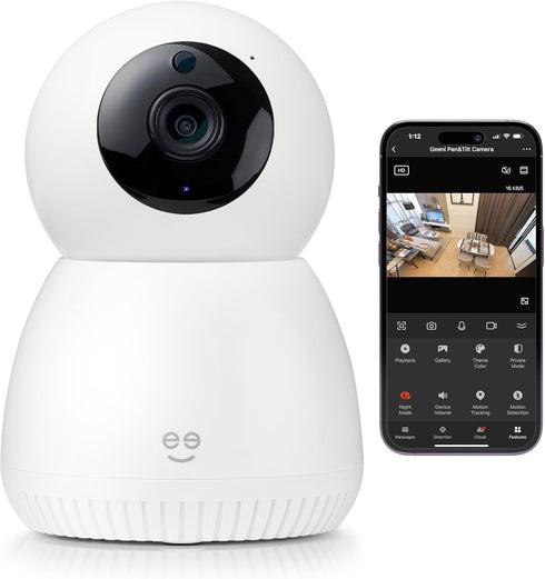 Scope Indoor 1080p HD Smart Auto-Tracking Security Camera, White, Motion Only
