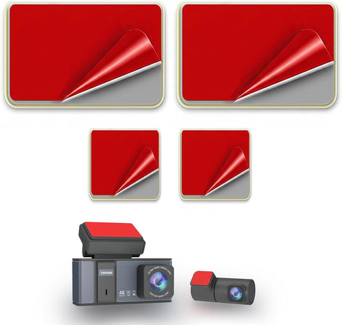 Tvfea Sticky Adhesive Pad Replacement for Mounting Dash Cam, 4pcs Heat Resistant Double