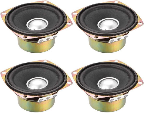 uxcell 10W 4 Ohm 3 Inch Anti-Magnetic Speaker Tweeter, 78x78x39mm, 4pcs